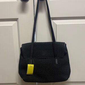 Bottega Veneta Black Woven Shoulder Tote Bag with COA